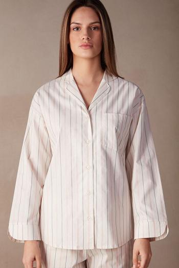 Intimssimi Soft Spring Long Sleeve Button-Up Shirt Blancas | MPEFT78567