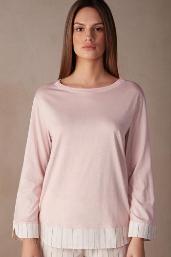 Intimssimi Soft Spring Long Sleeve Cotton Top Rosas | PPEER18745