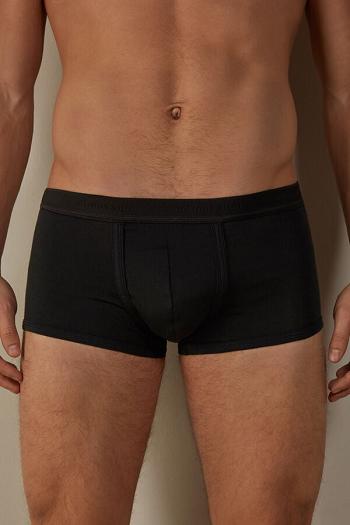 Intimssimi Stretch Supima® Cotton Boxer Shorts with Logo Detail Negras | BPESD32159