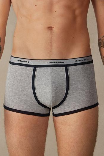 Intimssimi Stretch Supima® Cotton Boxer Shorts with Logo Detail Azules | FPEUI48877