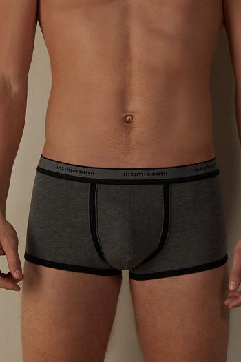 Intimssimi Stretch Supima® Cotton Boxer Shorts with Logo Detail Negras | PEDYB27188