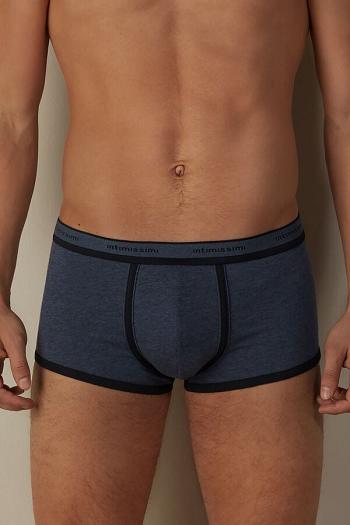 Intimssimi Stretch Supima® Cotton Boxer Shorts with Logo Detail Azules | PENZX91705