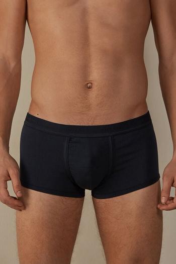 Intimssimi Stretch Supima® Cotton Boxer Shorts with Logo Detail Azules | PPEER21502