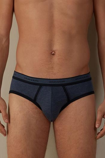 Intimssimi Stretch Supima® Cotton Brief with Logo Detail Azules | PEJZR48326