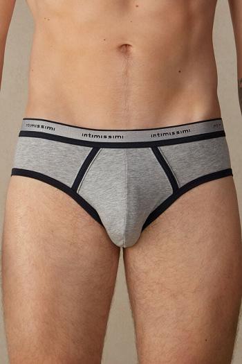 Intimssimi Stretch Supima® Cotton Brief with Logo Detail Azules | PENZX14447