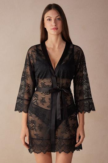 Intimssimi Stunning Beauty Lace Robe Negras | FPEUI25484