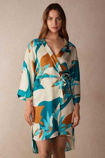 Intimssimi Summer Vibes Viscose Satin Kimono Multicolor | PEQAV59542