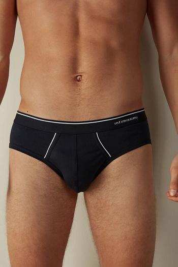 Intimssimi Supima Cotton Briefs with Visible Elastic Azules | PEXMI74909