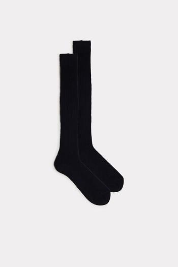 Intimssimi Tall Acanalado Egyptian Cotton Socks Azules | PEJBT27749