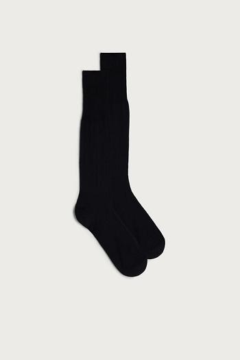 Intimssimi Tall Sateen Egyptian Cotton Socks Negras | PENZX85391