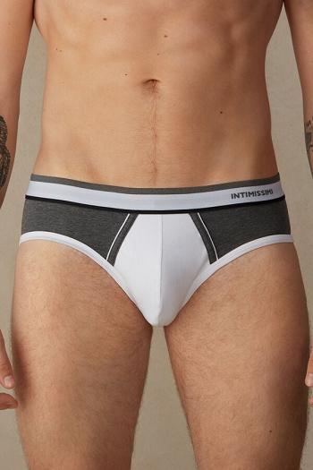 Intimssimi Two-Tone Stretch Supima® Cotton Briefs Gris | PEQCS57496