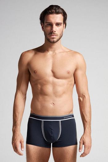 Intimssimi Two-tone Boxers in Stretch Supima® Cotton Azules | XPEGW30951