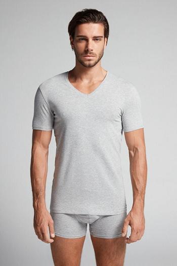 Intimssimi V-neck T-shirt in Stretch Supima® Cotton Gris | TPEPQ67229