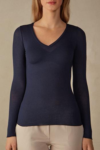 Intimssimi V-neck top in Modal Ultralight with Cashmere Azules | PEZPD60820