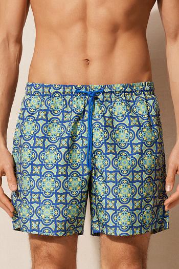 Intimssimi Yellow Majolica Print Swim Trunks Azules | QPEWA31300