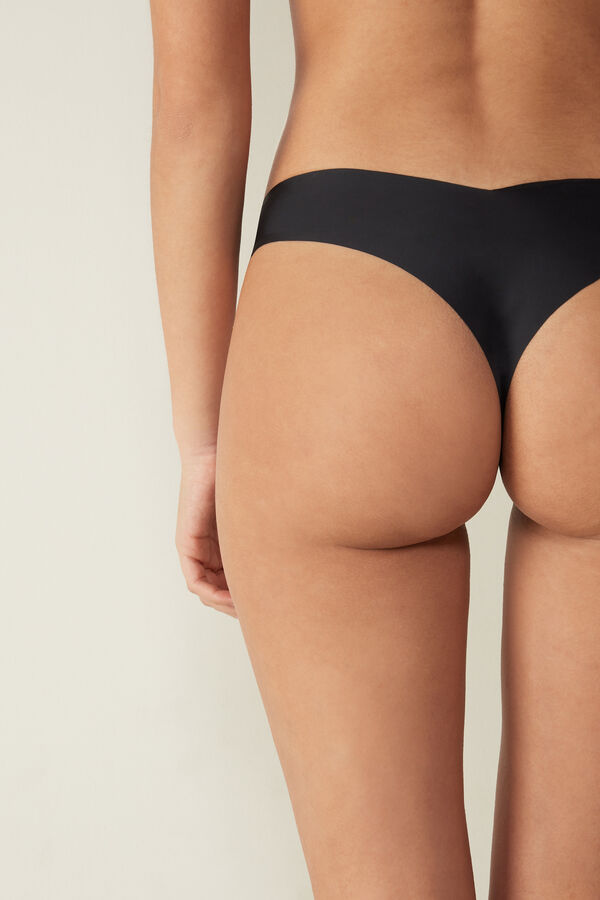 Intimssimi 80s-style Brazilian Panties in Ultralight Microfiber Negras | PEQAV87445