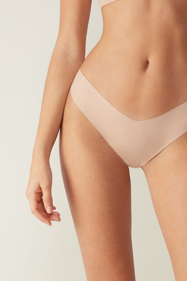 Intimssimi 80s-style Brazilian Panties in Ultralight Microfiber Natural | XPEGW36797