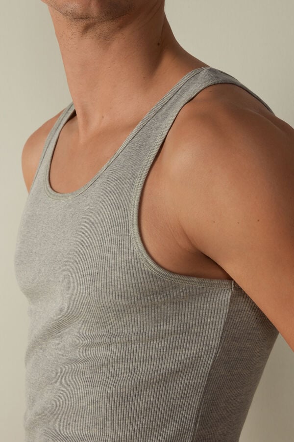 Intimssimi Acanalado Supima Cotton Tank Top Gris | BPESD35422