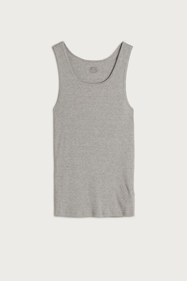 Intimssimi Acanalado Supima Cotton Tank Top Gris | BPESD35422