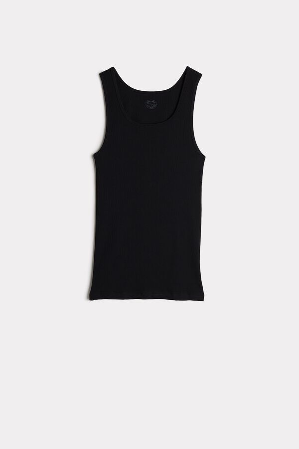 Intimssimi Acanalado Supima Cotton Tank Top Negras | FPEUI44903