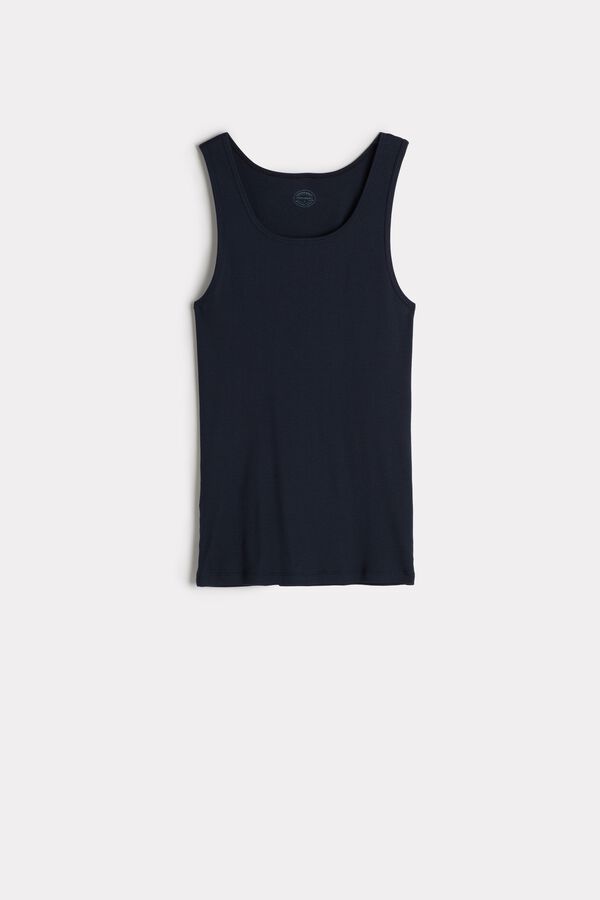 Intimssimi Acanalado Supima Cotton Tank Top Azules | PEDFL60002