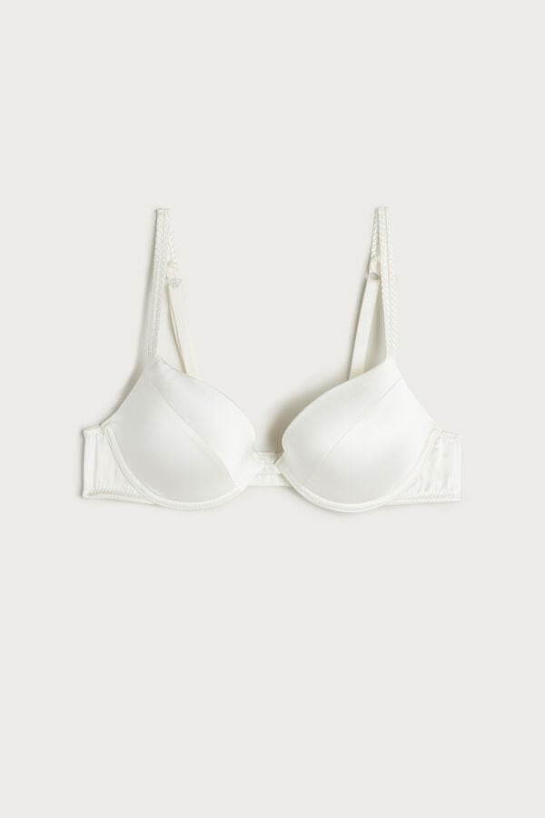 Intimssimi Bellissima Silk Push-Up Bra Blancas | LPESX61114