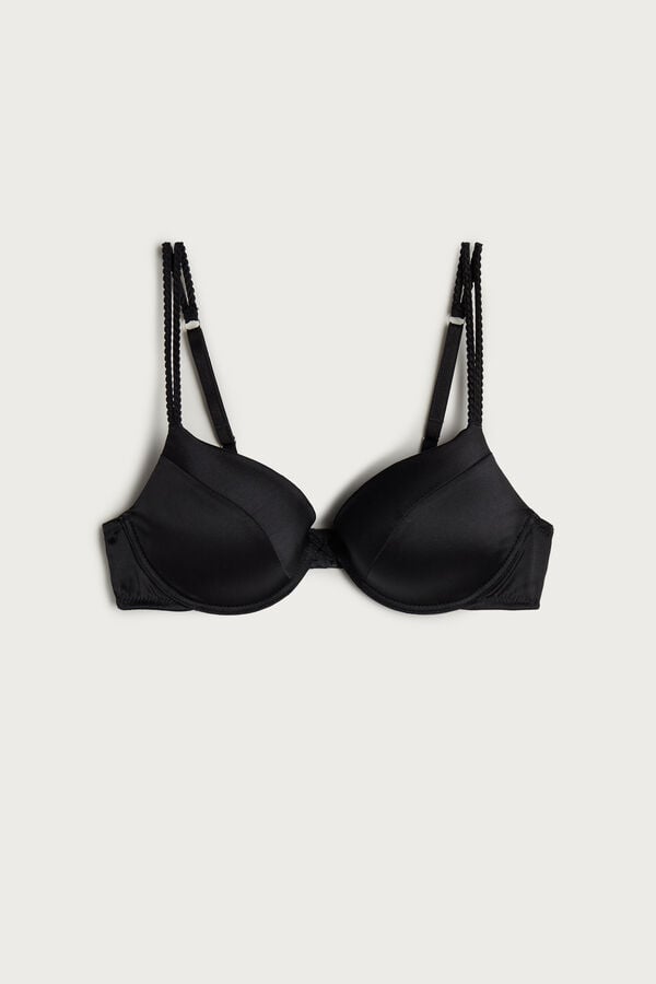 Intimssimi Bellissima Silk Push-Up Bra Negras | ZPEMJ52989