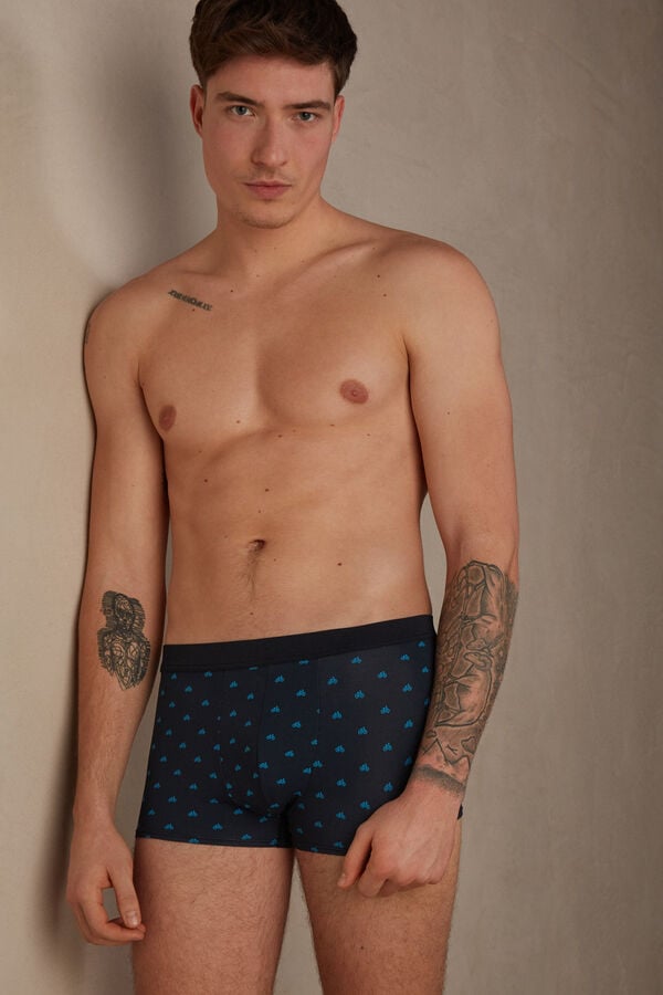 Intimssimi Bicycle Boxers in Microfiber Azules | PEZDE90545