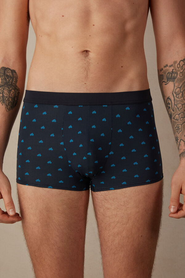 Intimssimi Bicycle Boxers in Microfiber Azules | PEZDE90545