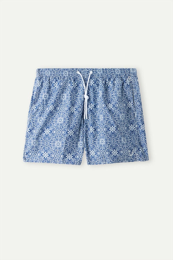 Intimssimi Blue Majolica Print Swim Trunks Azules | DPEVO34442