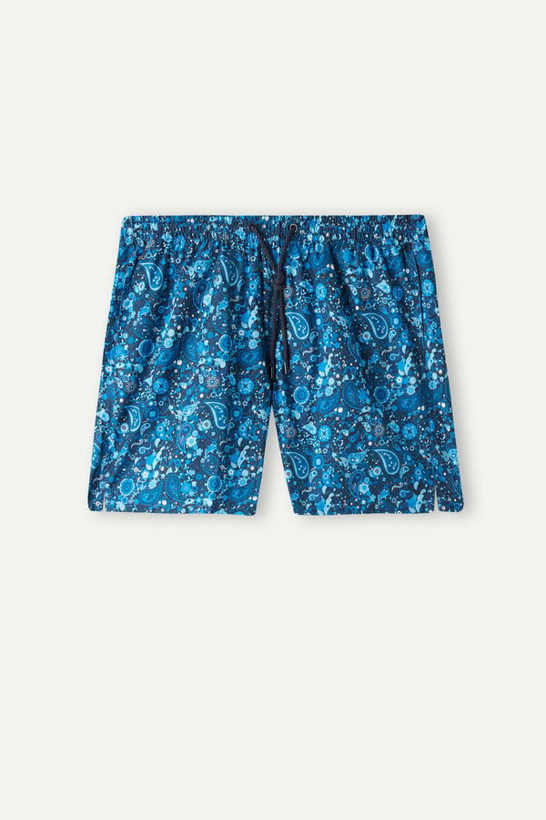 Intimssimi Blue Paisley Print Swim Trunks Azules | PPEER54710