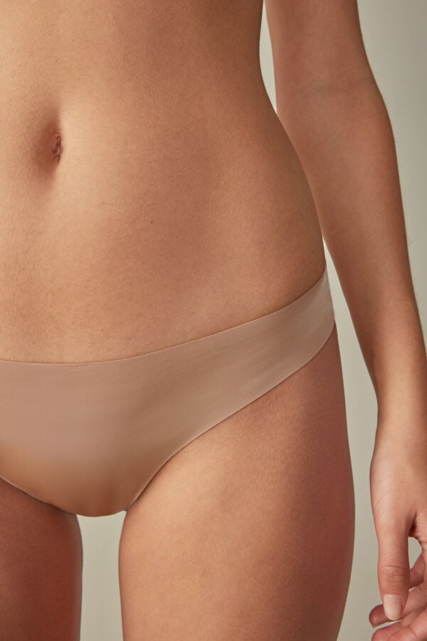 Intimssimi Brazilian Panties in Seamless Ultra Light Microfiber Natural | EPEHC29861