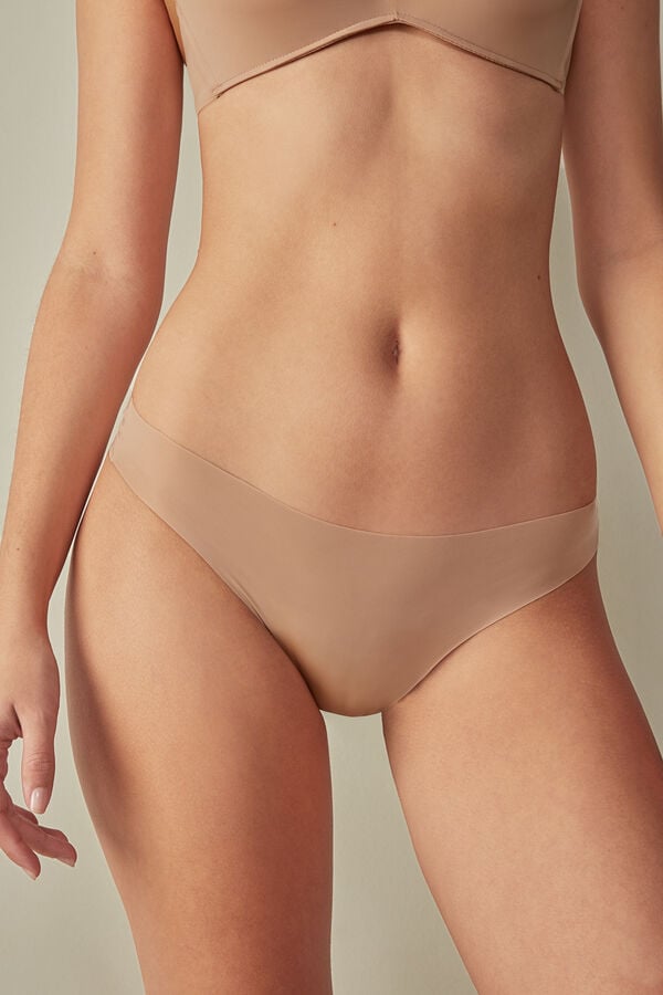 Intimssimi Brazilian Panties in Seamless Ultra Light Microfiber Natural | EPEHC29861