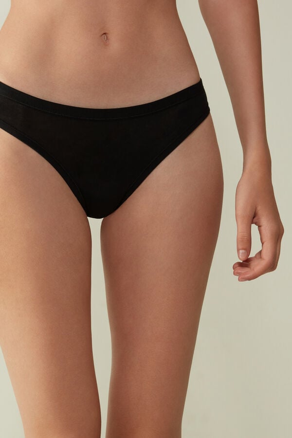 Intimssimi Brazilian Panties in Ultralight Supima® Cotton Negras | LPETR74546