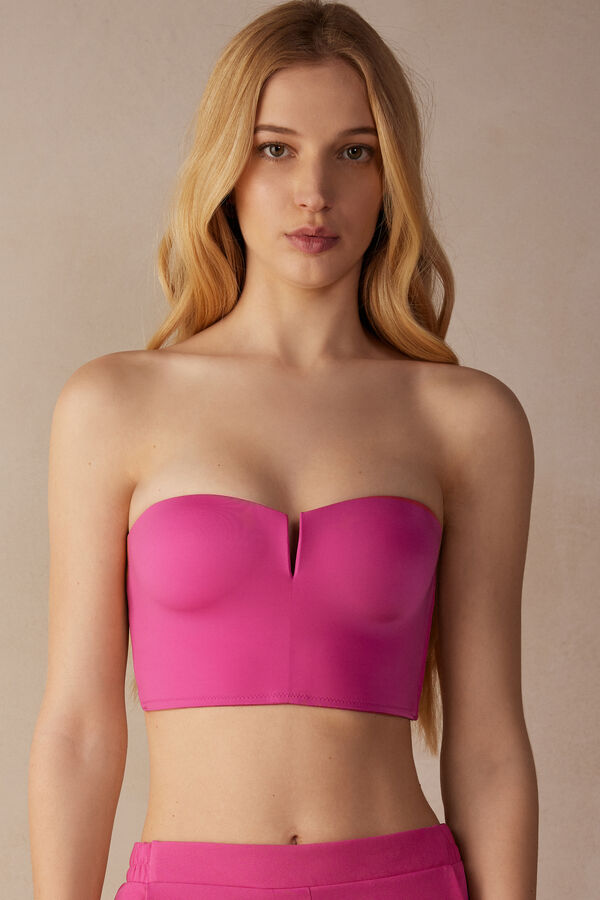 Intimssimi Bustier Bra Top in Ultralight Microfiber Rosas | PEJZR30286