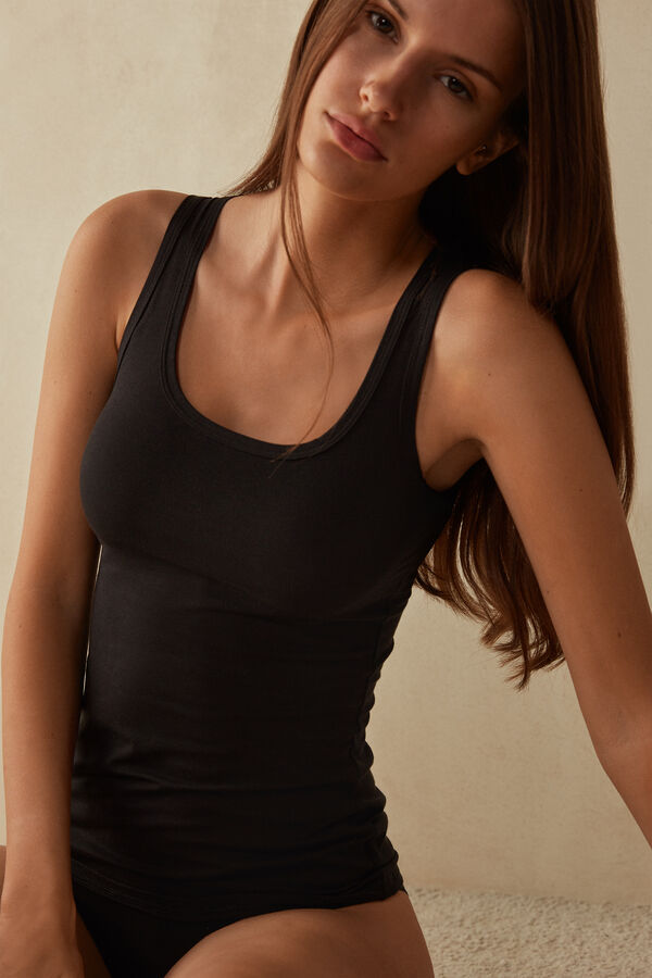 Intimssimi Cotton Tank Top Negras | PEJVR77747