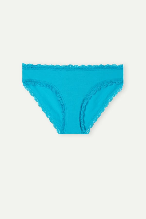 Intimssimi Cotton and Lace Panties Azules | BPESD49676