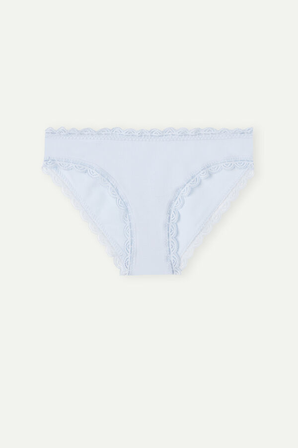 Intimssimi Cotton and Lace Panties Azules | PPEQX66805