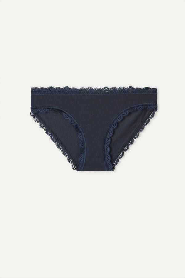 Intimssimi Cotton and Lace Panties Azules | YPEVQ19877