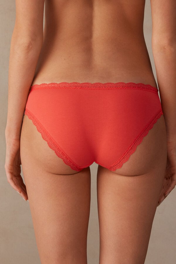 Intimssimi Cotton and Lace Panties Naranjas | SPENY45626