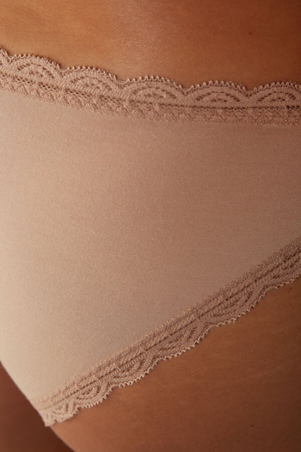 Intimssimi Cotton and Lace Panties Natural | APEWC57880