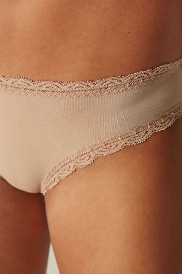 Intimssimi Cotton and Lace Panties Natural | APEWC57880