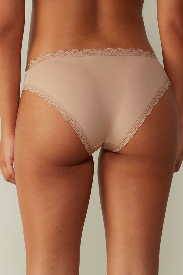 Intimssimi Cotton and Lace Panties Natural | APEWC57880