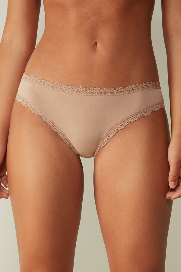 Intimssimi Cotton and Lace Panties Natural | APEWC57880