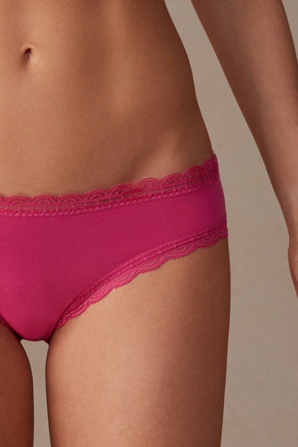 Intimssimi Cotton and Lace Panties Rosas | PEDYB40680