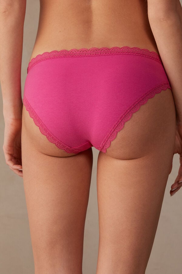 Intimssimi Cotton and Lace Panties Rosas | PEDYB40680