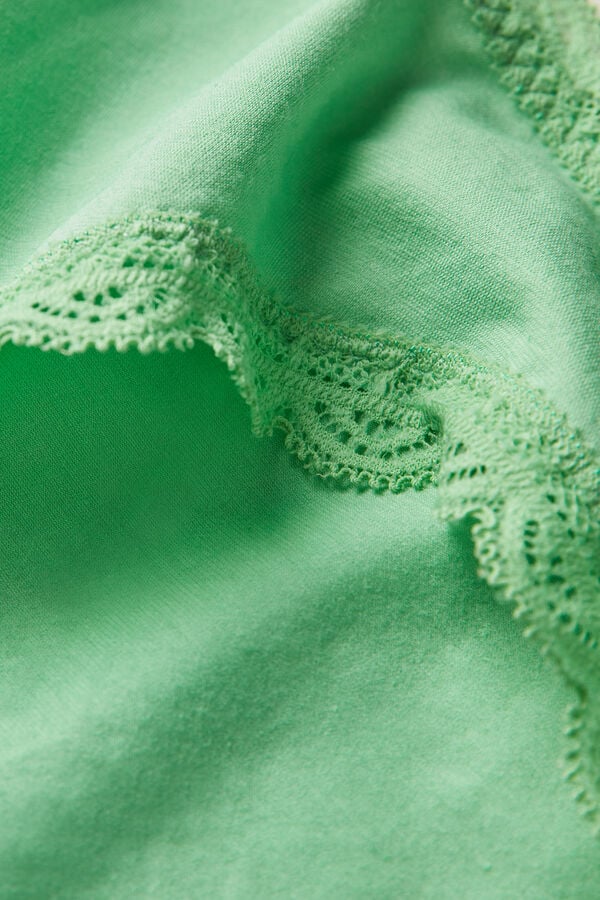 Intimssimi Cotton and Lace Panties Verde | PEJKU13945