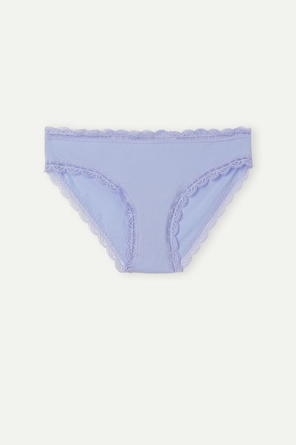 Intimssimi Cotton and Lace Panties Violet | QPEUV84144