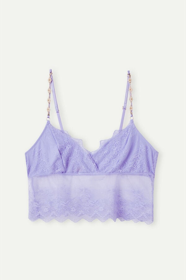 Intimssimi Cover Me in Daisies Lace Bra Top Violet | TPEPQ75422