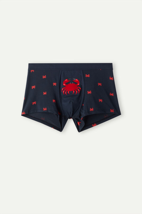 Intimssimi Crab Boxers in Natural Fresh Supima® Cotton Azules | UPETG92084